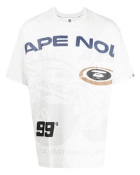 T-shirt girocollo stampata grigia di AAPE BY A BATHING APE