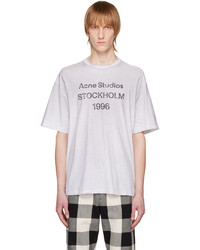 T-shirt girocollo stampata grigia di Acne Studios