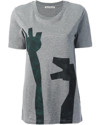 T-shirt girocollo stampata grigia di Acne Studios