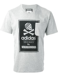 T-shirt girocollo stampata grigia di adidas