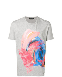 T-shirt girocollo stampata grigia di Alexander McQueen