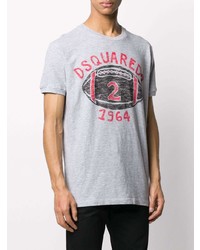 T-shirt girocollo stampata grigia di DSQUARED2