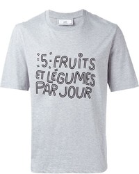 T-shirt girocollo stampata grigia di AMI Alexandre Mattiussi