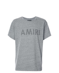 T-shirt girocollo stampata grigia di Amiri