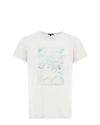 T-shirt girocollo stampata grigia di Ann Demeulemeester