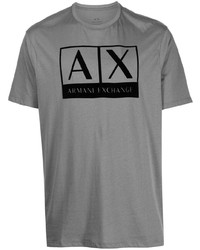 T-shirt girocollo stampata grigia di Armani Exchange