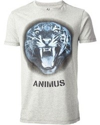 T-shirt girocollo stampata grigia di Armani Jeans