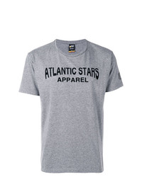 T-shirt girocollo stampata grigia di atlantic stars