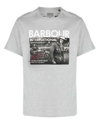 T-shirt girocollo stampata grigia di Barbour International