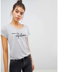 T-shirt girocollo stampata grigia di Blend She