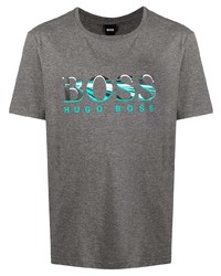T-shirt girocollo stampata grigia di BOSS HUGO BOSS