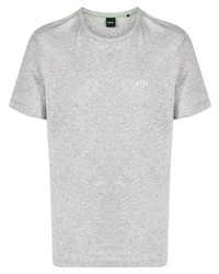 T-shirt girocollo stampata grigia di BOSS