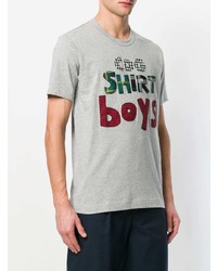 T-shirt girocollo stampata grigia di Comme Des Garçons Shirt Boys