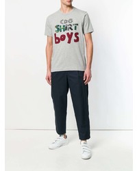 T-shirt girocollo stampata grigia di Comme Des Garçons Shirt Boys