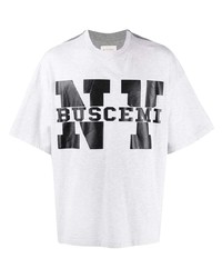 T-shirt girocollo stampata grigia di Buscemi
