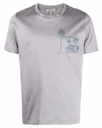 T-shirt girocollo stampata grigia di Canali