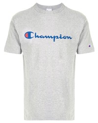 T-shirt girocollo stampata grigia di Champion