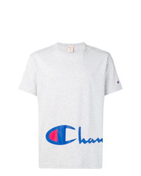 T-shirt girocollo stampata grigia di Champion