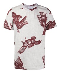 T-shirt girocollo stampata grigia di Christian Wijnants