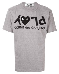 T-shirt girocollo stampata grigia di Comme Des Garcons Play