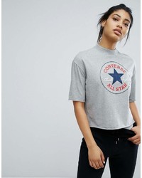 T-shirt girocollo stampata grigia di Converse