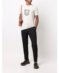 T-shirt girocollo stampata grigia di Corneliani