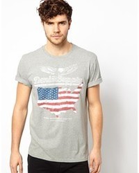 T-shirt girocollo stampata grigia di Denim & Supply Ralph Lauren