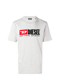 T-shirt girocollo stampata grigia di Diesel