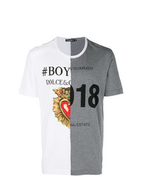 T-shirt girocollo stampata grigia di Dolce & Gabbana
