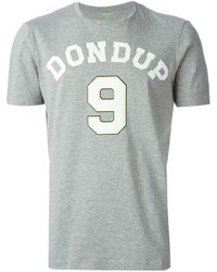 T-shirt girocollo stampata grigia di Dondup
