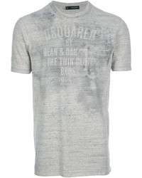 T-shirt girocollo stampata grigia di DSquared