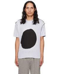 T-shirt girocollo stampata grigia di Edward Cuming
