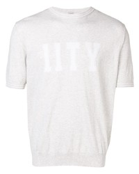 T-shirt girocollo stampata grigia di Eleventy