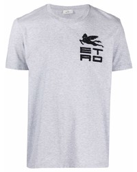 T-shirt girocollo stampata grigia di Etro