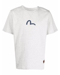 T-shirt girocollo stampata grigia di Evisu