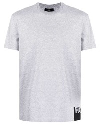 T-shirt girocollo stampata grigia di Fay