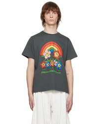 T-shirt girocollo stampata grigia di Ganni