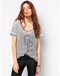 T-shirt girocollo stampata grigia di Gestuz