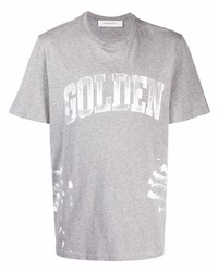 T-shirt girocollo stampata grigia di Golden Goose