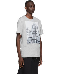 T-shirt girocollo stampata grigia di Dries Van Noten