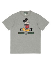 T-shirt girocollo stampata grigia di Gucci