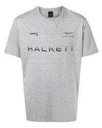 T-shirt girocollo stampata grigia di Hackett