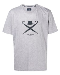 T-shirt girocollo stampata grigia di Hackett