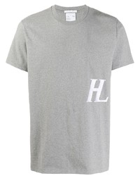 T-shirt girocollo stampata grigia di Helmut Lang