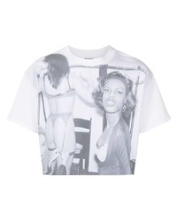 T-shirt girocollo stampata grigia di Honey Fucking Dijon