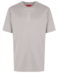 T-shirt girocollo stampata grigia di Hugo