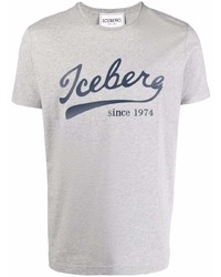 T-shirt girocollo stampata grigia di Iceberg