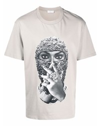 T-shirt girocollo stampata grigia di Ih Nom Uh Nit