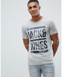 T-shirt girocollo stampata grigia di Jack & Jones
