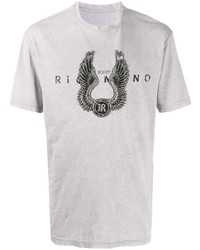 T-shirt girocollo stampata grigia di John Richmond